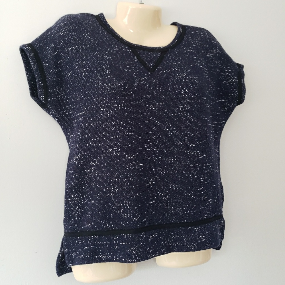 Madewell Blue/White Sweater Style Short Sleeve XS